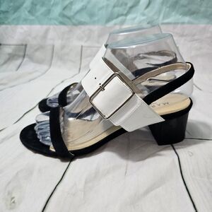MARVIN K. Color Black Block Heel Slingback Sandals~Size 7